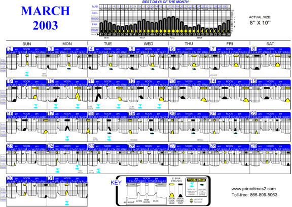 Solar Solunar Feeding Charts